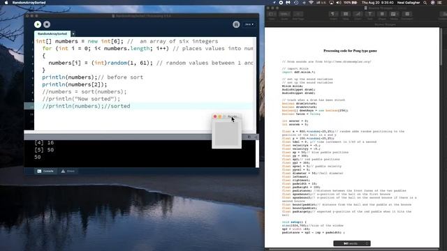 Processing 11, Arrays, random numbers, sorting смотреть онлайн