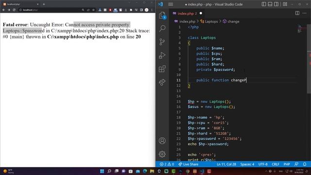 php oop - Encapsulation смотреть онлайн