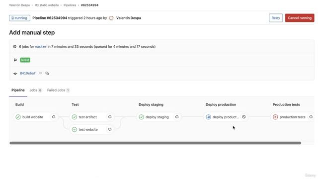 Udemy. Gitlab CI/CD. 27. Manual deployments / Manually triggering jobs смотреть онлайн