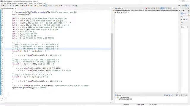 How to duplicate a number according to the digit #java #eclipse смотреть онлайн