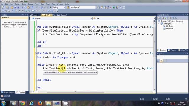 Visual Basic NET Tutorial 33 Search and highlight text in Textbox or richTextBox in VB NET 1080 смотреть онлайн