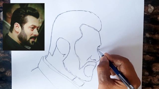 How to Draw Salman Khan // Easy Salman khan drawing // Outline Drawing смотреть онлайн