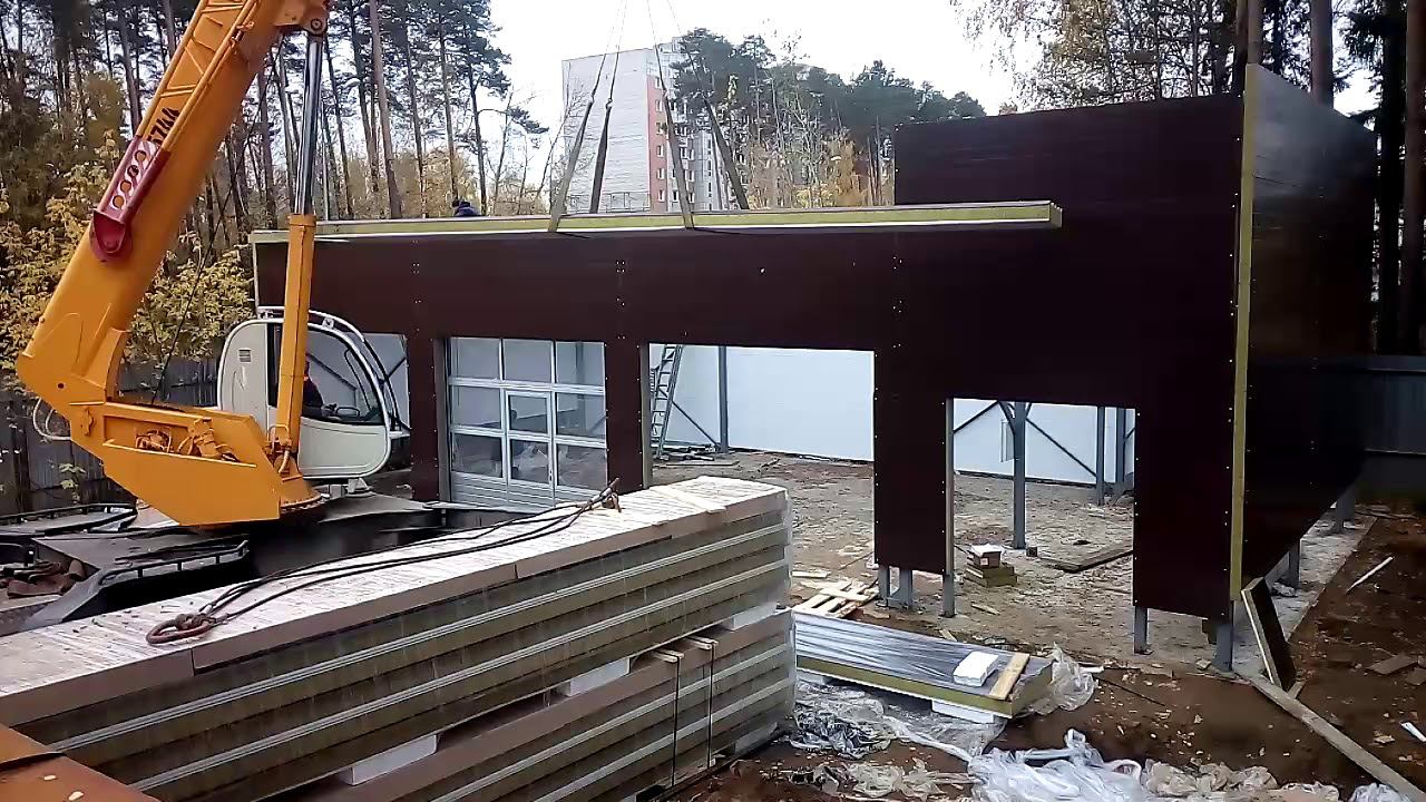 Обшивка ангара сэндвич панелями смотреть онлайн