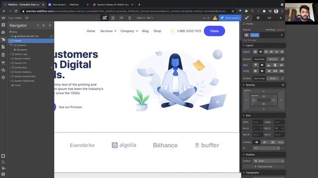 Build your first Webflow site using cloneable templates - Tutorial for Beginners смотреть онлайн