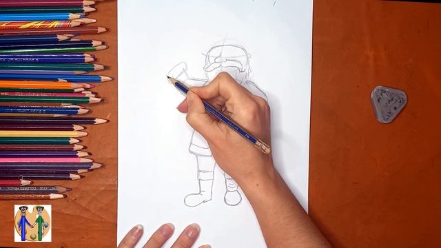 Как нарисовать Санта Клауса/ How to draw Santa Claus. Онлайн-школа рисования "Малевашки" смотреть онлайн