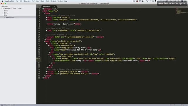 Bootstrap 4: Create a survey – Tab navigation смотреть онлайн