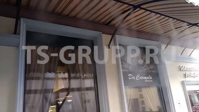 Система туманообразования установлена в летней террасе ресторана смотреть онлайн