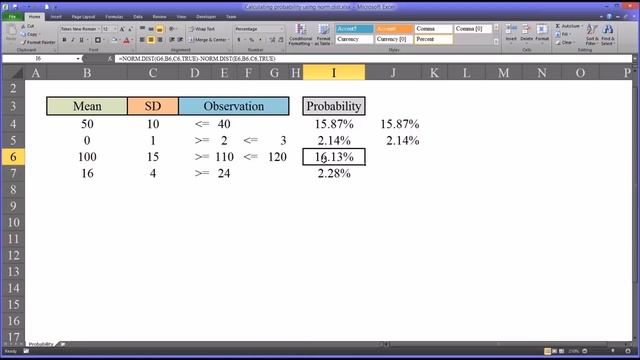 Calculating Probabilities Using the Normal Distribution Function in Excel смотреть онлайн