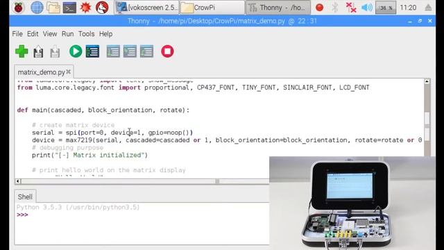 CrowPi Python Lesson 14: Controlling the 8x8 Matrix LED смотреть онлайн