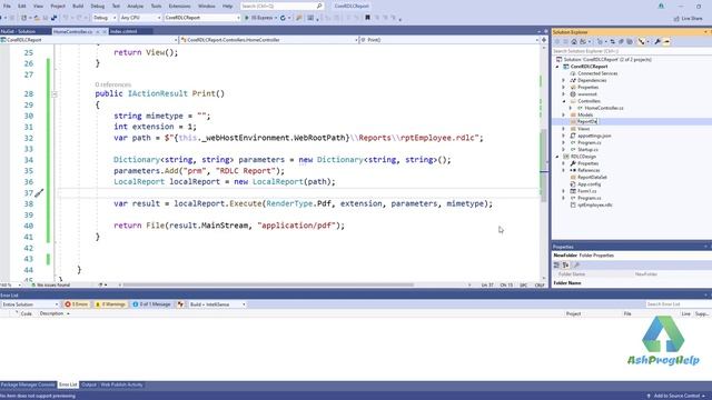 How to Create RDLC Report in ASP.NET Core | AshProgHelp смотреть онлайн