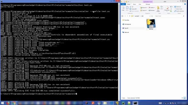 Creating a Stand Alone Executable from a Python Script using PyInstaller смотреть онлайн