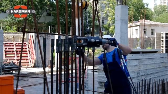 Наращивание колонны 1 рабочим отдельными стержнями арматуры D25 смотреть онлайн