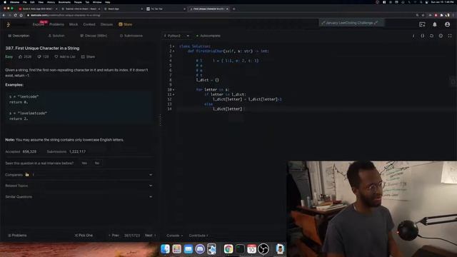 First Unique Character in a String Explained LeetCode #387 Solution смотреть онлайн