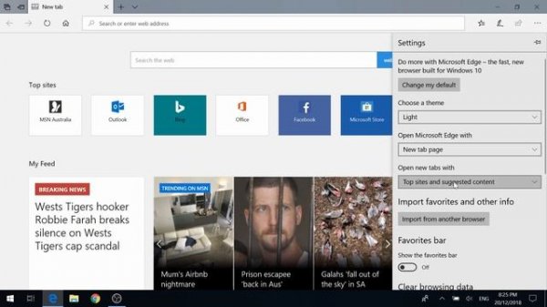 Disable/ Remove msn news feed from Microsoft Edge Browser