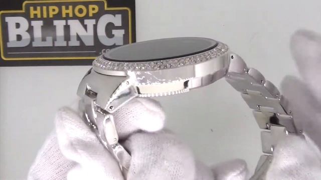 Bling Bling Silver LED Touch Screen Metal Band Watch | Techno Pave WAT8165R смотреть онлайн