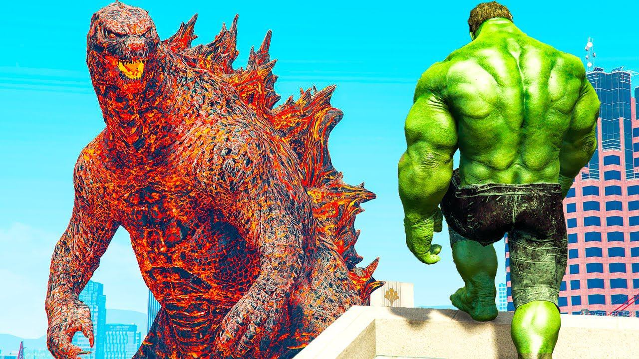 ХАЛК ПРОТИВ ГОДЗИЛЛЫ В ГТА 5 МОДЫ! HULK VS GODZILLA ОБЗОР МОДА В GTA 5 ВИДЕО ИГРЫ MODS ОНЛАЙН