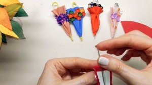 Брошь зонтик из фоамирана или ткани Простой способ сделать украшение аксесуар umbrella from foam DI