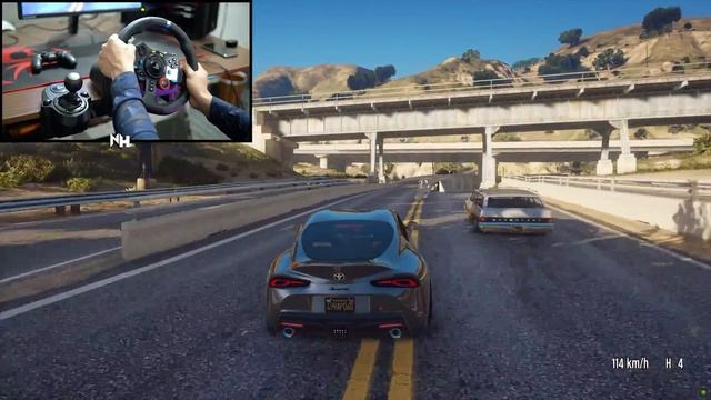 2020 Toyota Supra GR - GTA 5 | Logitech g29 | Realistic gameplay смотреть онлайн