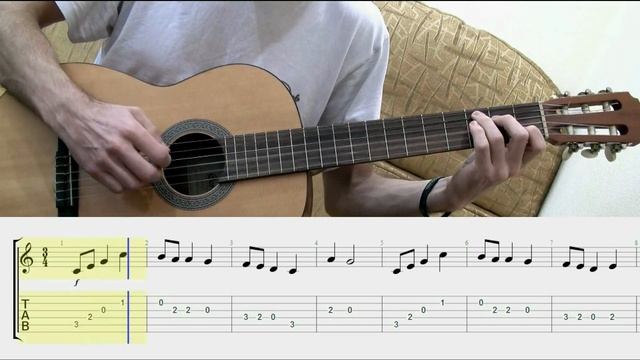 "Пришла весна" - украинская народная песня (guitar lesson + TAB) смотреть онлайн