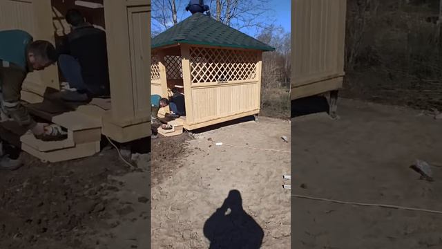 Беседки из бруса в Санкт-Петербурге.