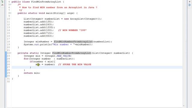 HOW TO FIND MIN NUMBER FROM AN ARRAYLIST IN JAVA смотреть онлайн