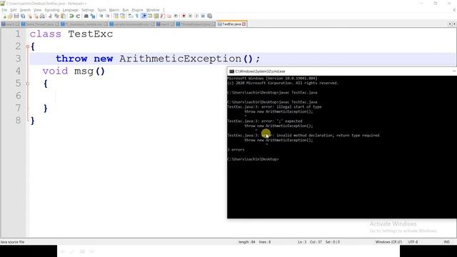 throw and throws in Java смотреть онлайн