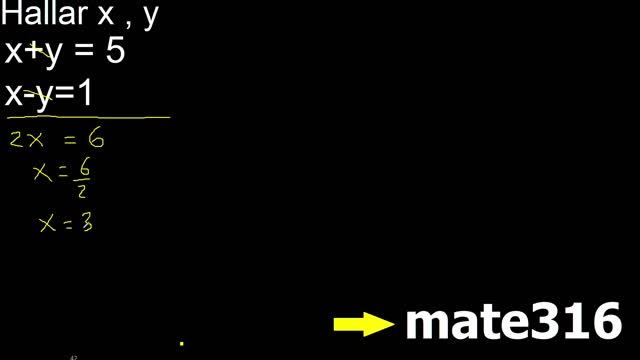 x+y=5 x-y=1 , sistema de ecuaciones смотреть онлайн