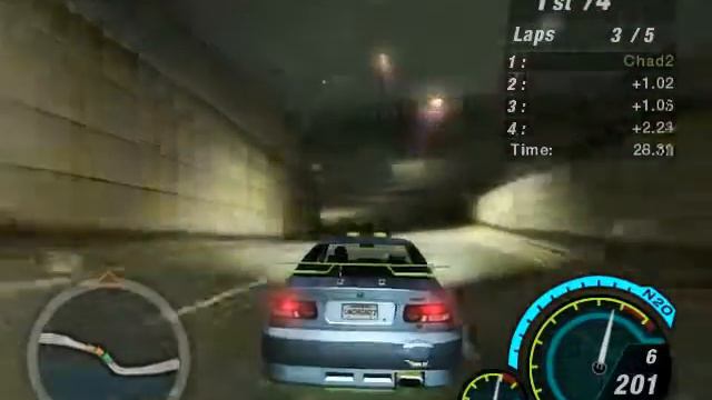 NFS Underground 2: 5 Lap Free Run Challenge #8 (Rachel Capp - Honda Civic) смотреть онлайн