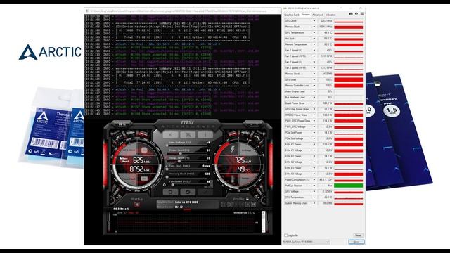 Arctic Thermal Pad Vs Thermalright Extreme Oddysey сравнение термопаст на RTX3080 MSI Gaming X Trio