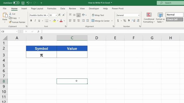 How to Write Pi Symbol in Excel (Including the Value) смотреть онлайн
