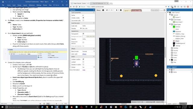A Beginner's Guide to Construct 3: 06 Collectables & UI смотреть онлайн