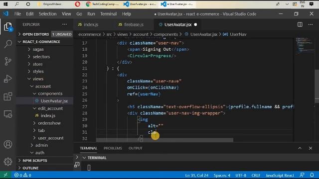 Tutorial#32|React.js/Redux E-Commerce/Firebase-Firestore| User Account Part-1 Settings смотреть онлайн