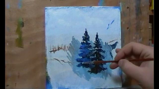 Как нарисовать ёлочку в снегу смотреть онлайн