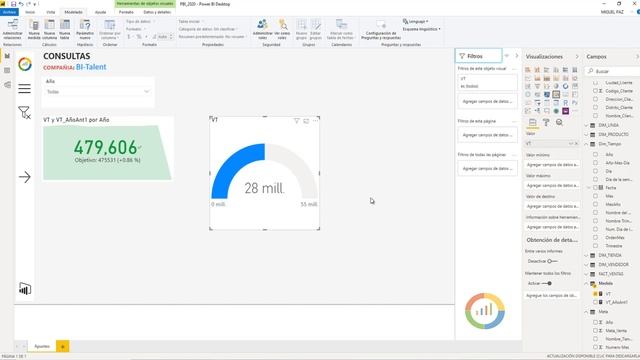 Power BI - Visualización KPI y Medidor смотреть онлайн