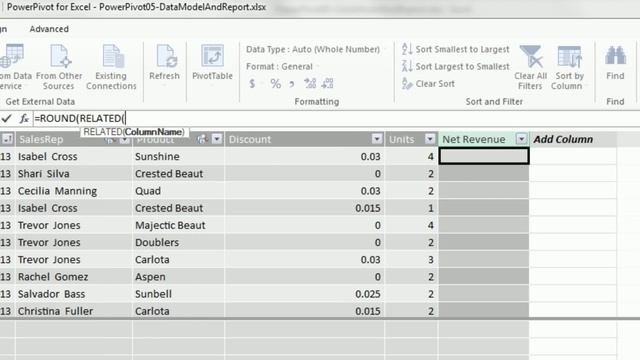 Excel 2013 PowerPivot Basics #05: Import External Excel Tables, Build Data Model with SUMX function смотреть онлайн