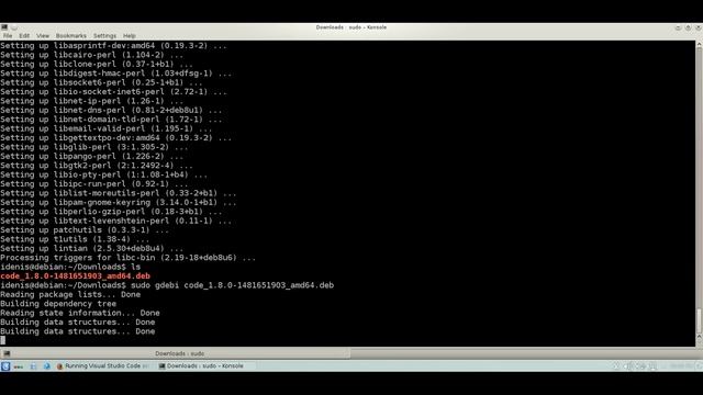 Установка VS Code в GNU/Debian 8 смотреть онлайн