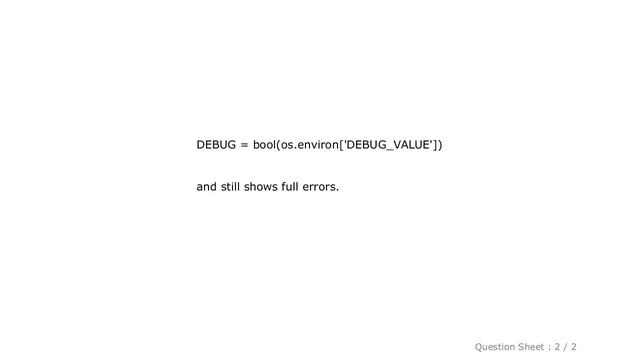 Django : Django ignoring DEBUG value when I use os.environ, why? смотреть онлайн