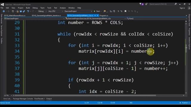 generate spiral matrix v2a in c# смотреть онлайн