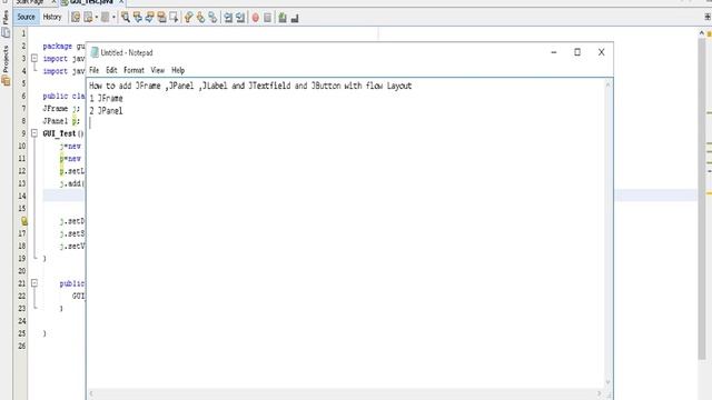 How to add JFrame ,JPanel,JLabel JTextField and JButton with FlowLayout смотреть онлайн