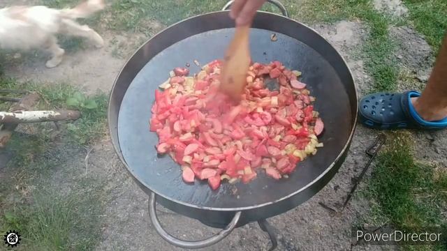 Яичница по Царски или Израильская Шакшука Готовим на сковороде из диска бороны, вок, садж смотреть онлайн