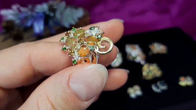 Ethiopian opals. Naturals gemstones. Sterling silver 925 Jewellery. смотреть онлайн
