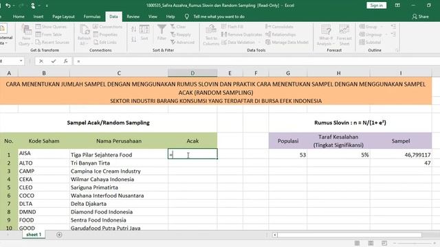 PRAKTIK MENGGUNAKAN RUMUS SLOVIN DAN CARA MENENTUKAN SAMPEL DENGAN MENGGUNAKAN RANDOM SAMPLING смотреть онлайн