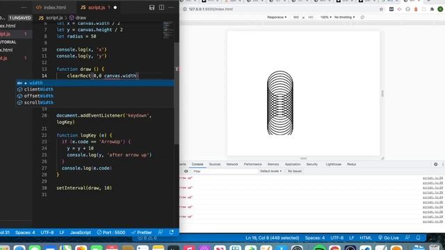 Moving Shapes with HTML canvas смотреть онлайн