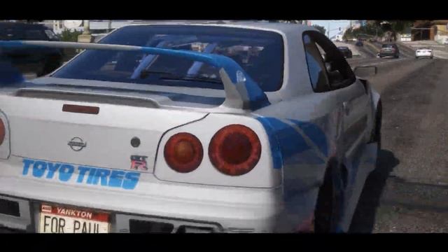 Paul Walker - GTA 5 Tribute + Paul Walker Ped Mod and Nissan R34 GTR with See You Again Song смотреть онлайн