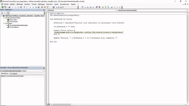 ✅ EXCEL VBA GRATUIT : Comment Gérer l'Annulation ou l'Abandon d'une InputBox ? смотреть онлайн