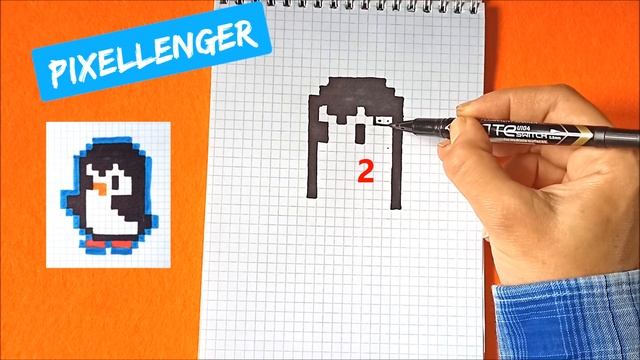 Супер маленький Пингвин Как рисовать по клеточкам Простые рисунки How to Draw Mini Pinguin Pixel Ar смотреть онлайн