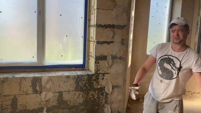 Как выставить штукатурные маяки по лазерному нивелиру, на оконный проём смотреть онлайн