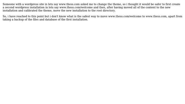 How to replace a wordpress installation in root directory with another in a subdirectory? смотреть онлайн