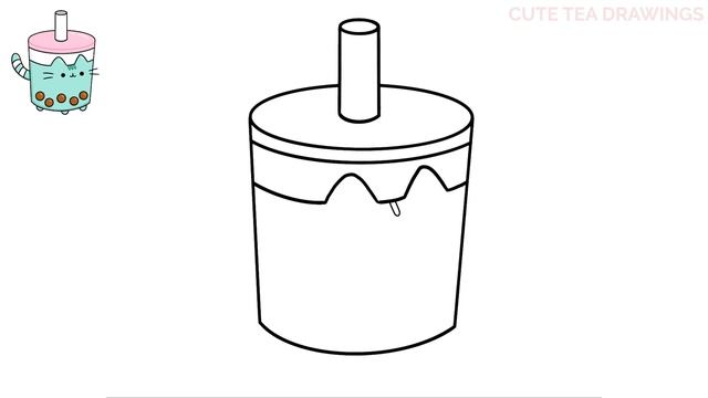 How To Draw Pusheen Cat - Matcha Boba Bubble Tea | Cute Easy Step By Step Drawing Tutorial смотреть онлайн