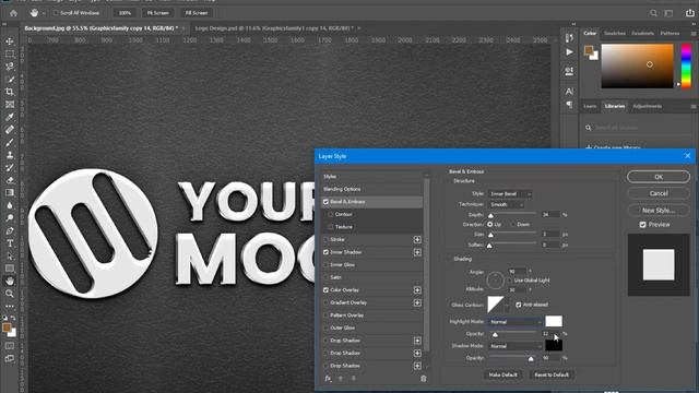 Metal Sign Logo Mockup on Black Wall Tutorial in Adobe Photoshop смотреть онлайн